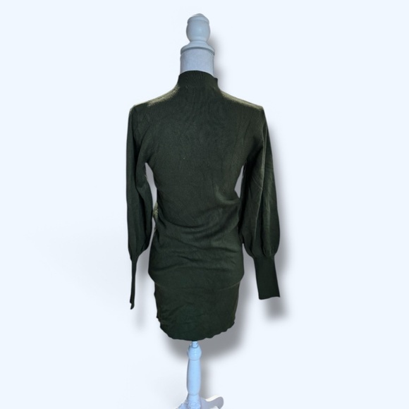Olive Green Sweater Long Sleeve Dress Size Medium NWOT - Picture 3 of 5